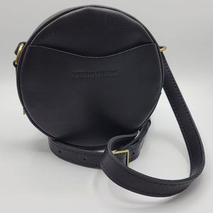 Portland Leather Goods Black Leather Small Circle Crossbody Bag